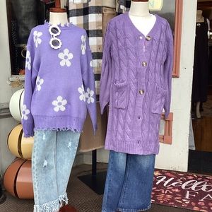 Little girl purple cardigan